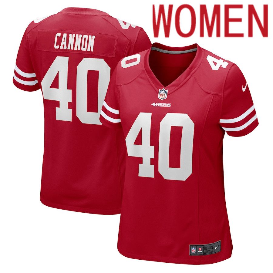 Cheap Women San Francisco 49ers 40 Trenton Cannon Nike Scarlet Game NFL Jersey